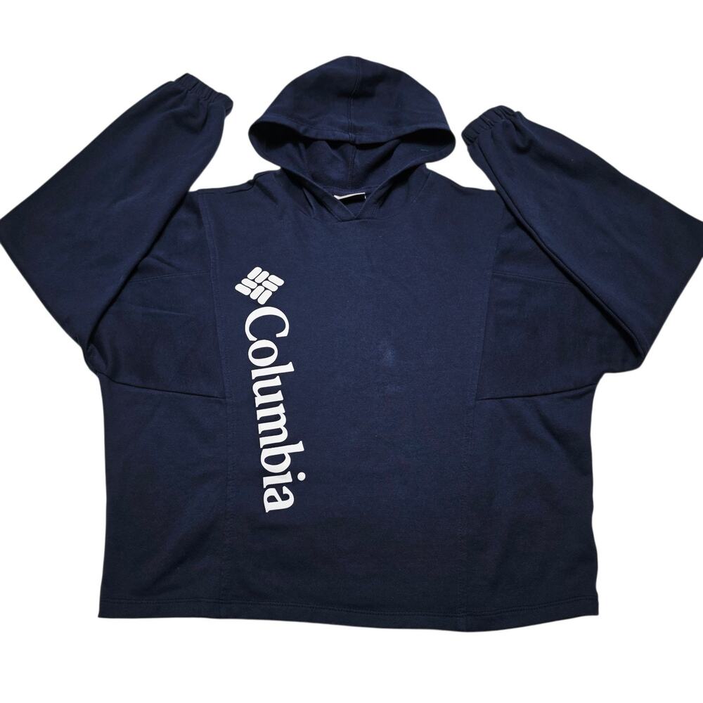 Columbia Trek Women Lightweight Cropped Hoodie Size Small Navy Blue